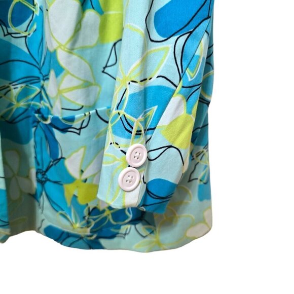 Maggie Barnes Petites Blue Floral Oversize Single Breasted Blazer Jacker Sz 16WP - Picture 4 of 10